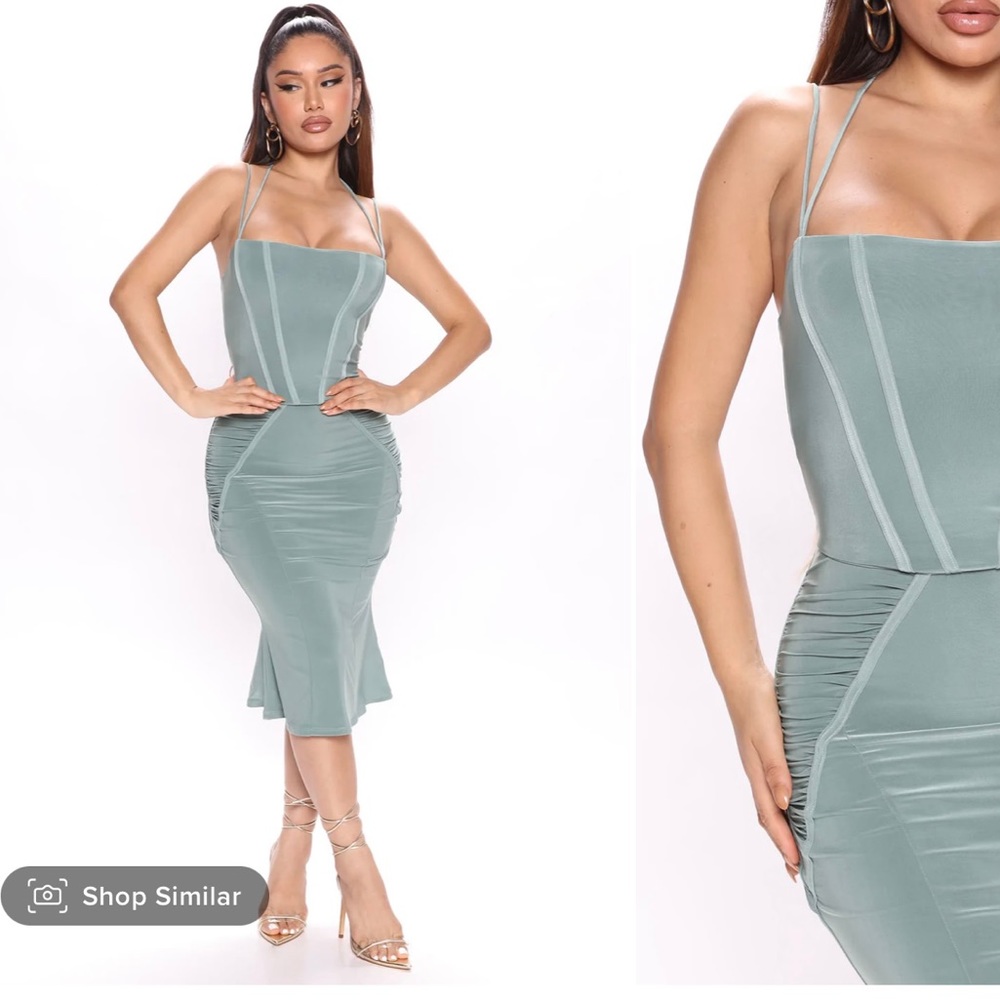 Sage maxi skirt set